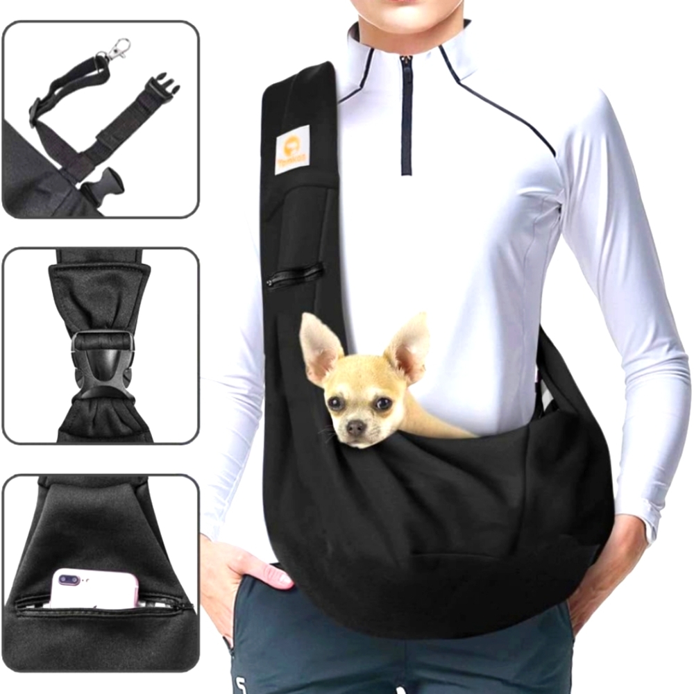 Tomkas Black Gingham Dog Sling Carrier